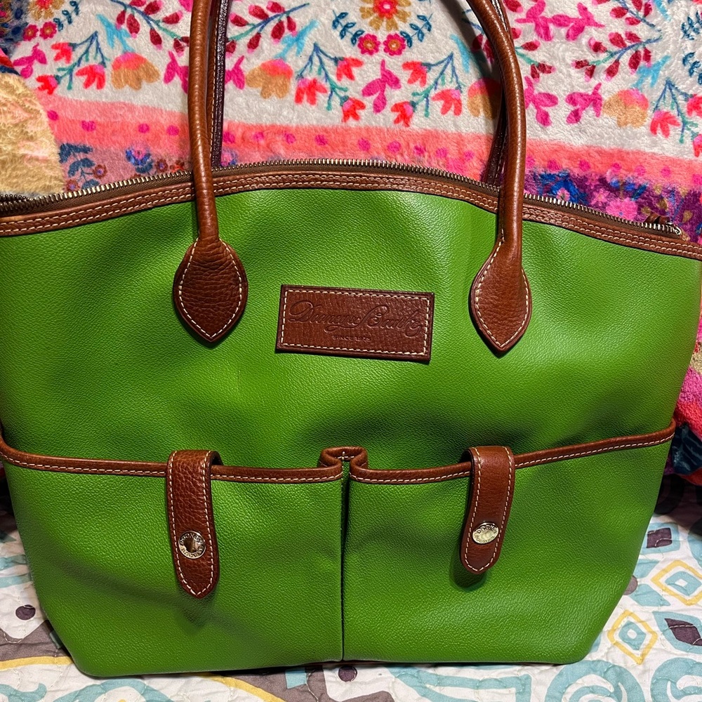 Dooney and Bourke Kelly Green Coated Canvas bag
